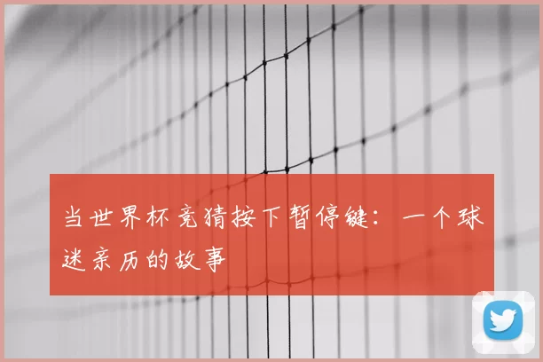 当世界杯竞猜按下暂停键:一个球迷亲历的故事